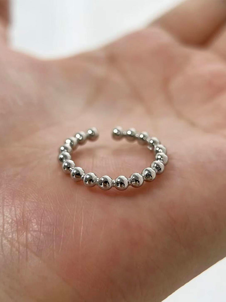 Parisian Hand-Brushed Silver Open Ring Set S925 Wo | 18K ... - view 4