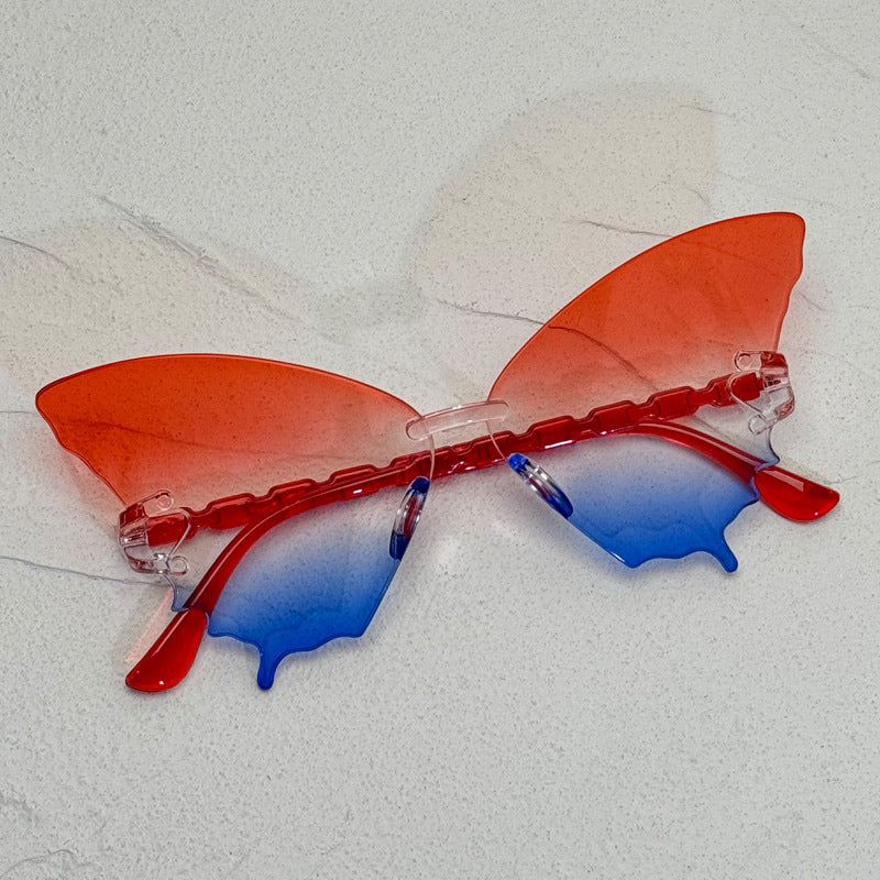 Patriotic Heart Shaped Party Sunglasses, USA Style Novelty Eyewear, UV380 Full Frame Costume Glasses for Party & Festival Wear