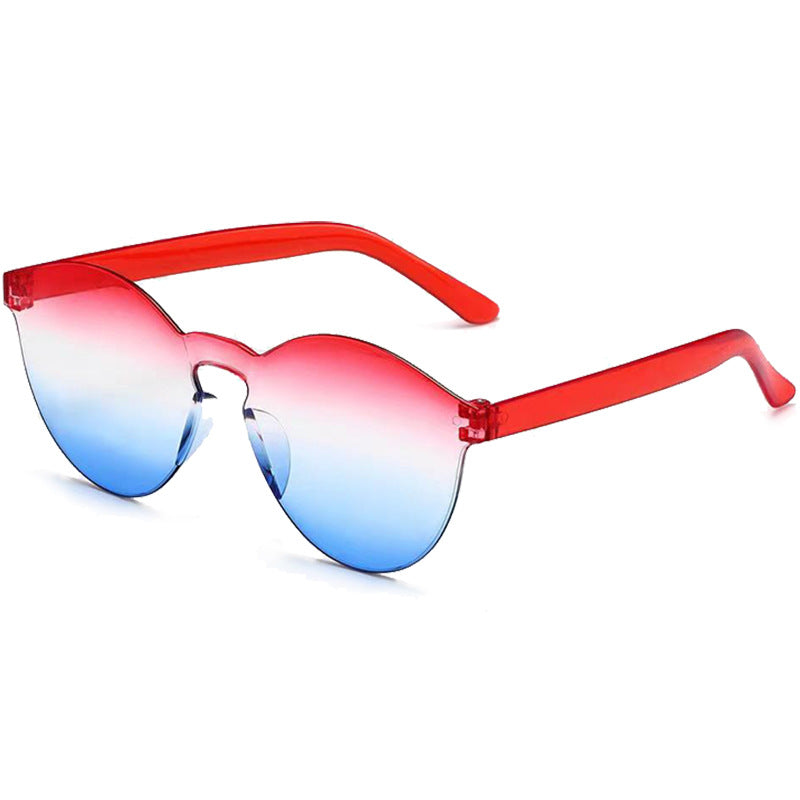 Patriotic Heart Shaped Party Sunglasses, USA Style Novelty Eyewear, UV380 Full Frame Costume Glasses for Party & Festival Wear