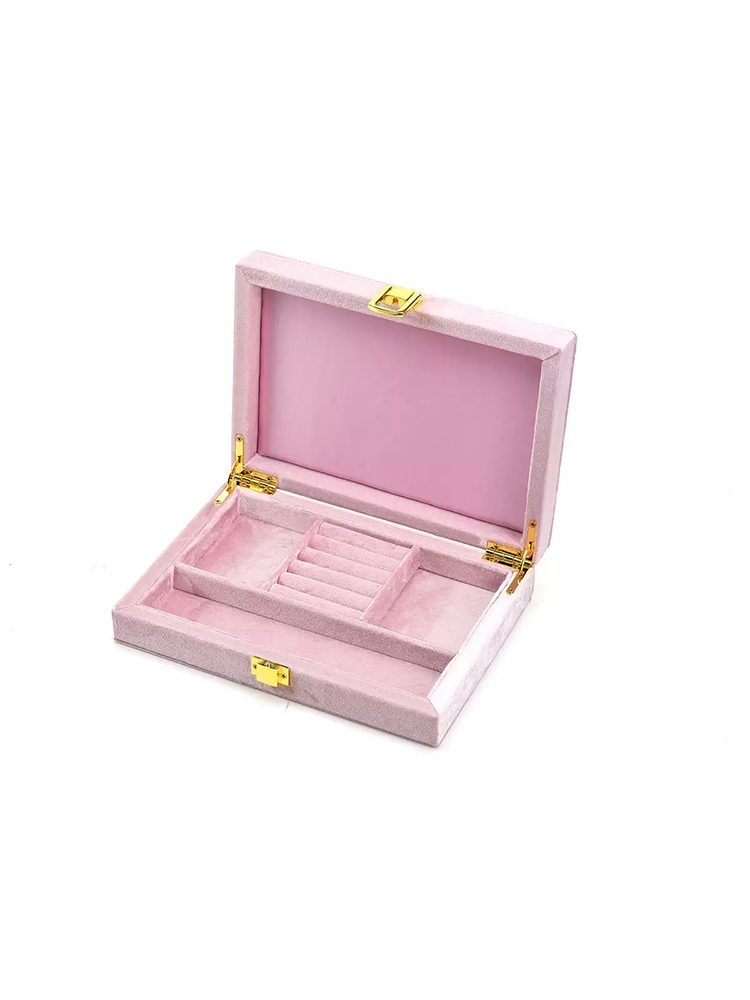 Pink Velvet Jewelry Box Gift Set