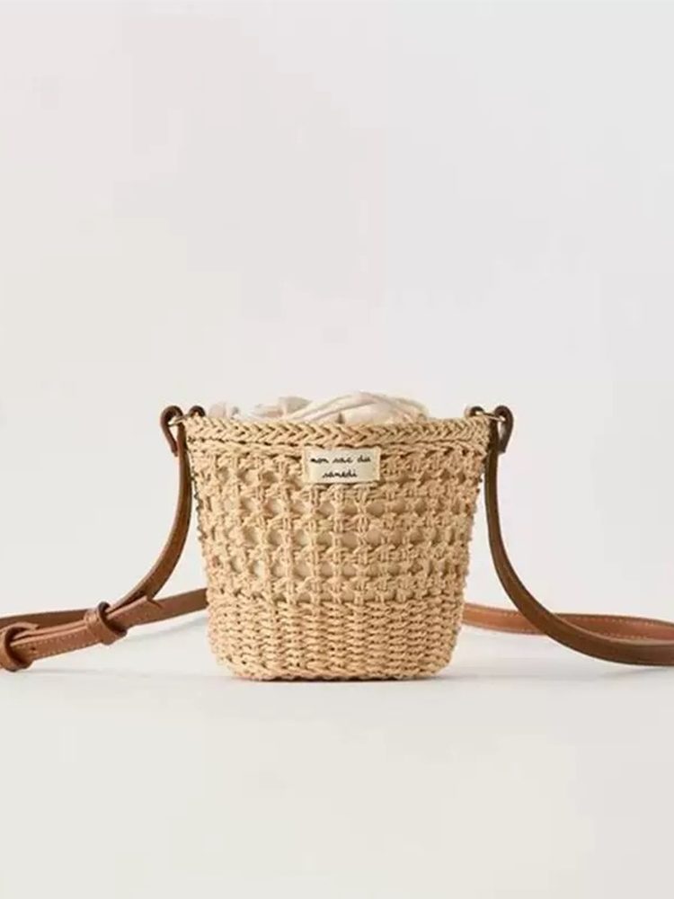 Riviera Straw Bucket Bag Summer Beach Style