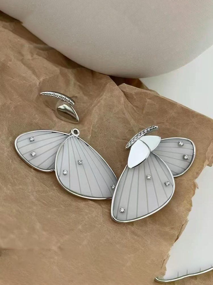 Semi-Transparent Butterfly Stud Earrings