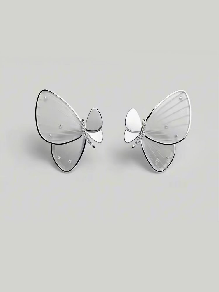 Semi-Transparent Butterfly Stud Earrings