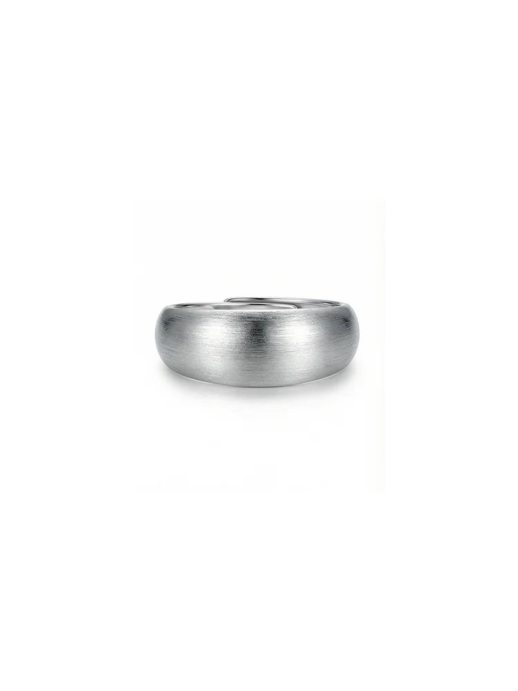 S925 Abyss Silver Brushed Adjustable Open Ring
