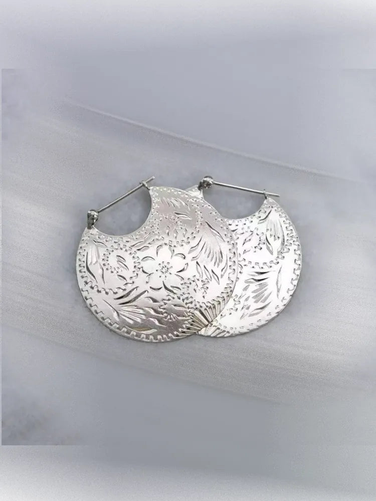 Silver African-Inspired Earrings Dangle