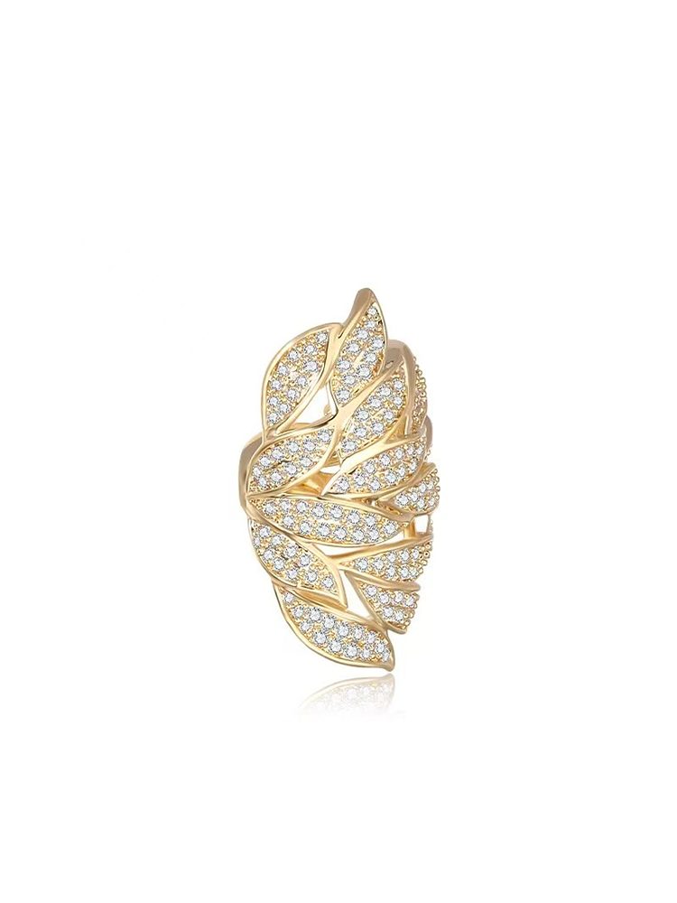 Small everyday cubic zirconia-style ear cuffs No Piercing Side View — 18K Gold Plated