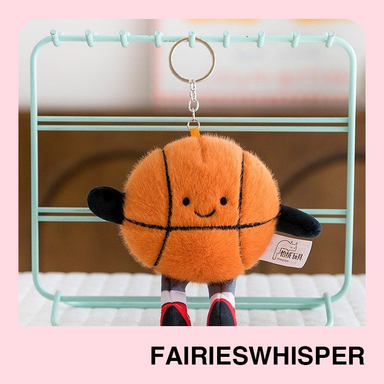 Sports Ball Plush Keychain – Football, Basketball, Rugby, Tennis & Boxing Glove Mini Plush Pendant, Souvenir Gift