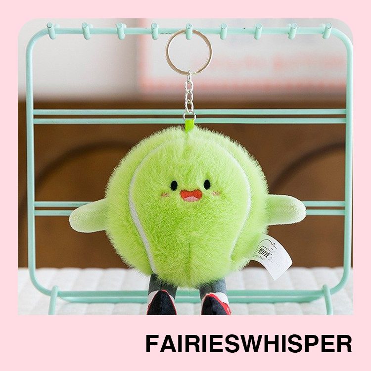 Sports Ball Plush Keychain – Football, Basketball, Rugby, Tennis & Boxing Glove Mini Plush Pendant, Souvenir Gift