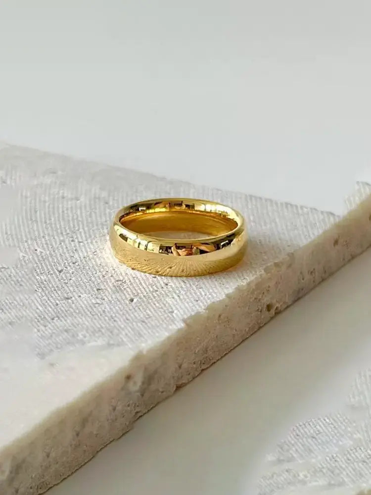 Stainless Steel Band Rings Minimalist Men Women | 18K Gol... - view 6