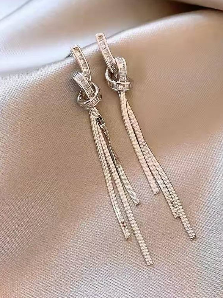 Stainless Steel Tassel Earrings with S925 Silver Needle – Hypoallergenic