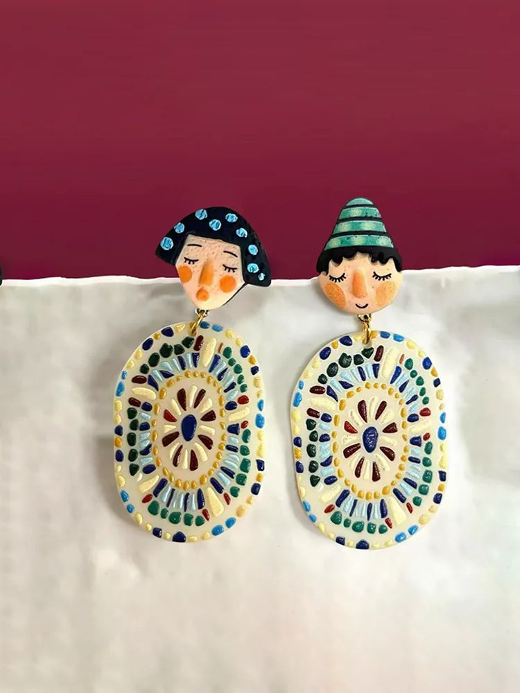 Vacation-style doll-inspired oversized polka dot earrings St Lifestyle Photo — Dainty Jewelry
