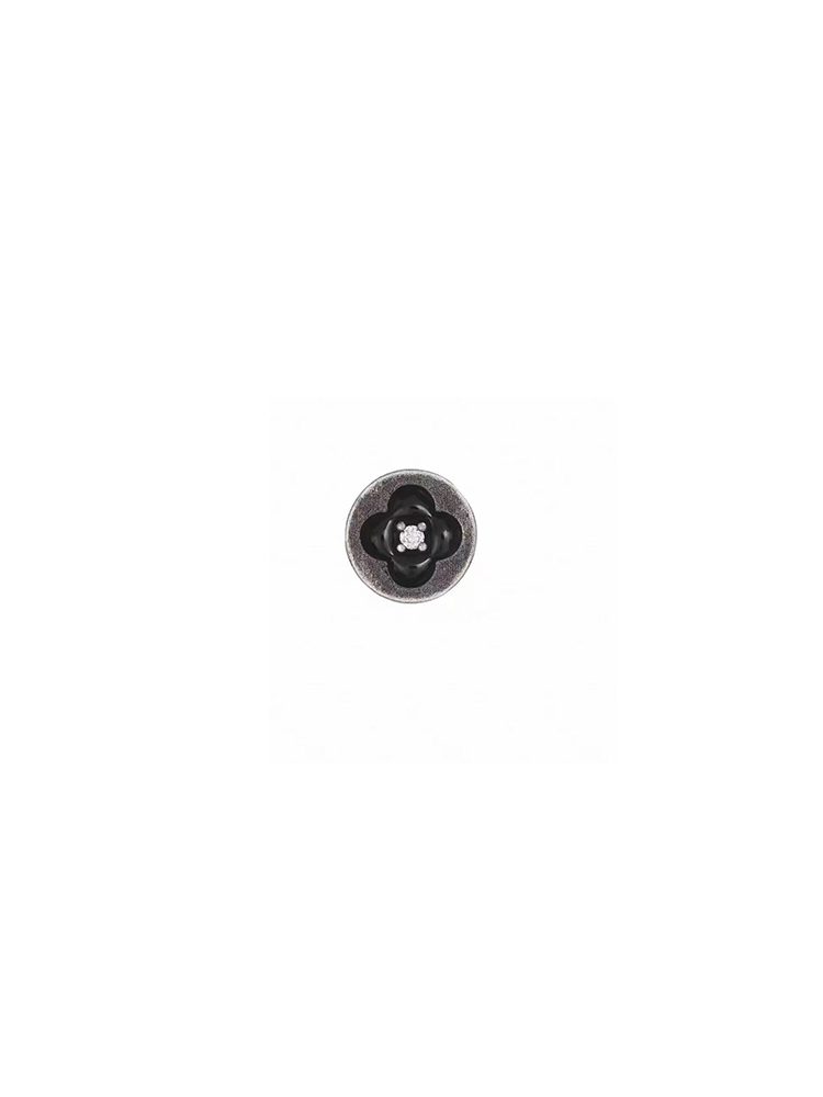 Vintage Black Four-Leaf Clover Magnetic Earrings for Men