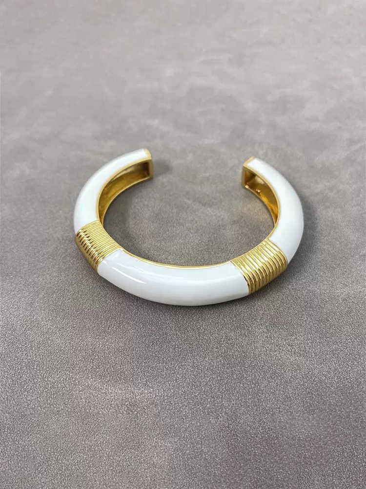 Vintage Pharaoh Style Bracelet Black Gold & White Gold Women