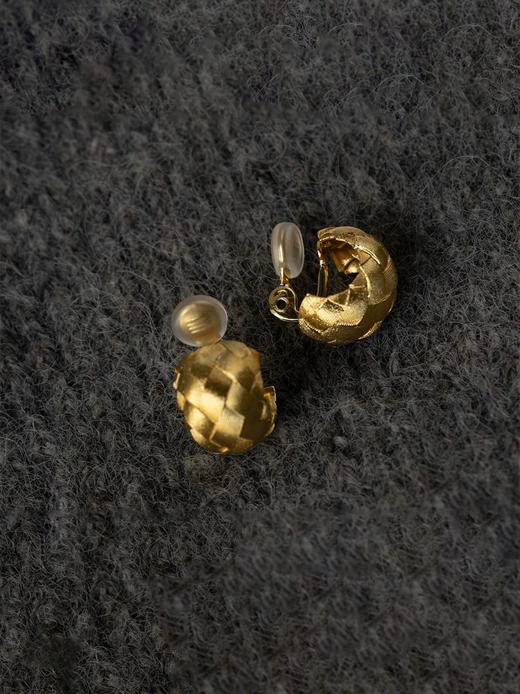 Vintage Woven Texture Comfort Ear Clips