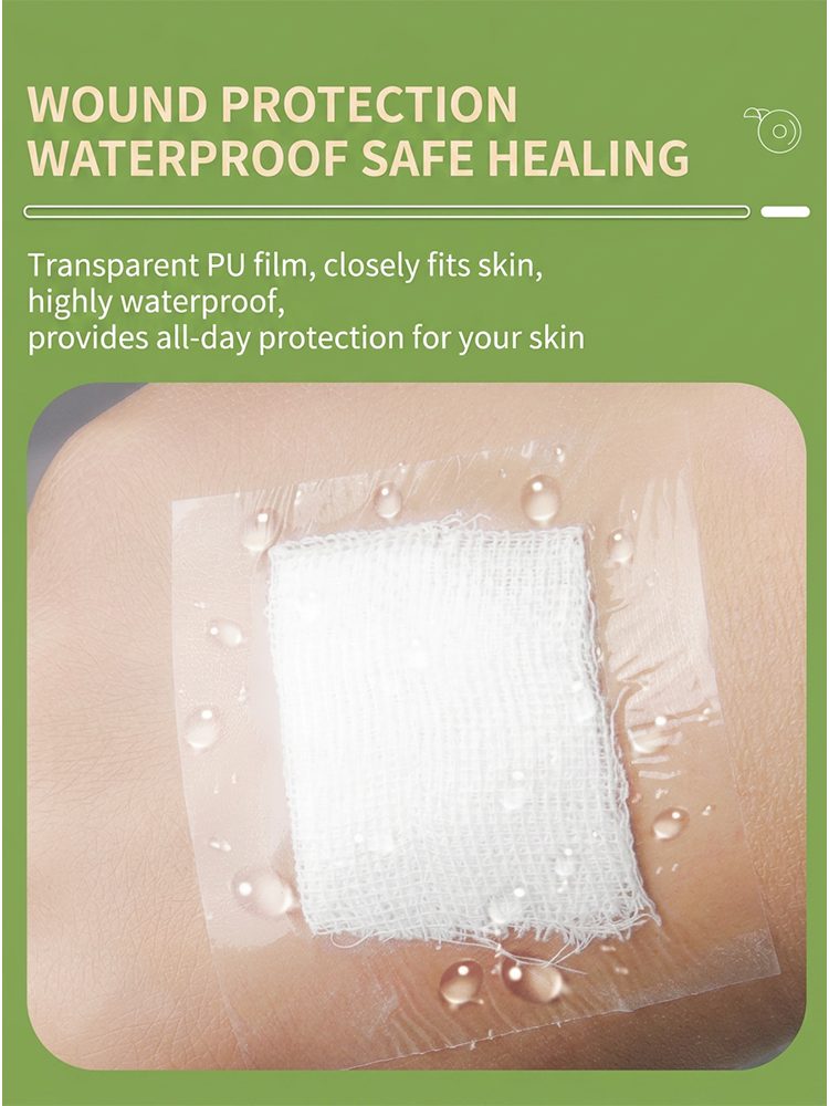 Waterproof PU Film Dressing, Transparent Shower & Swimming Wound Cover, Breathable Protective Adhesive Bandage for Skin Protection