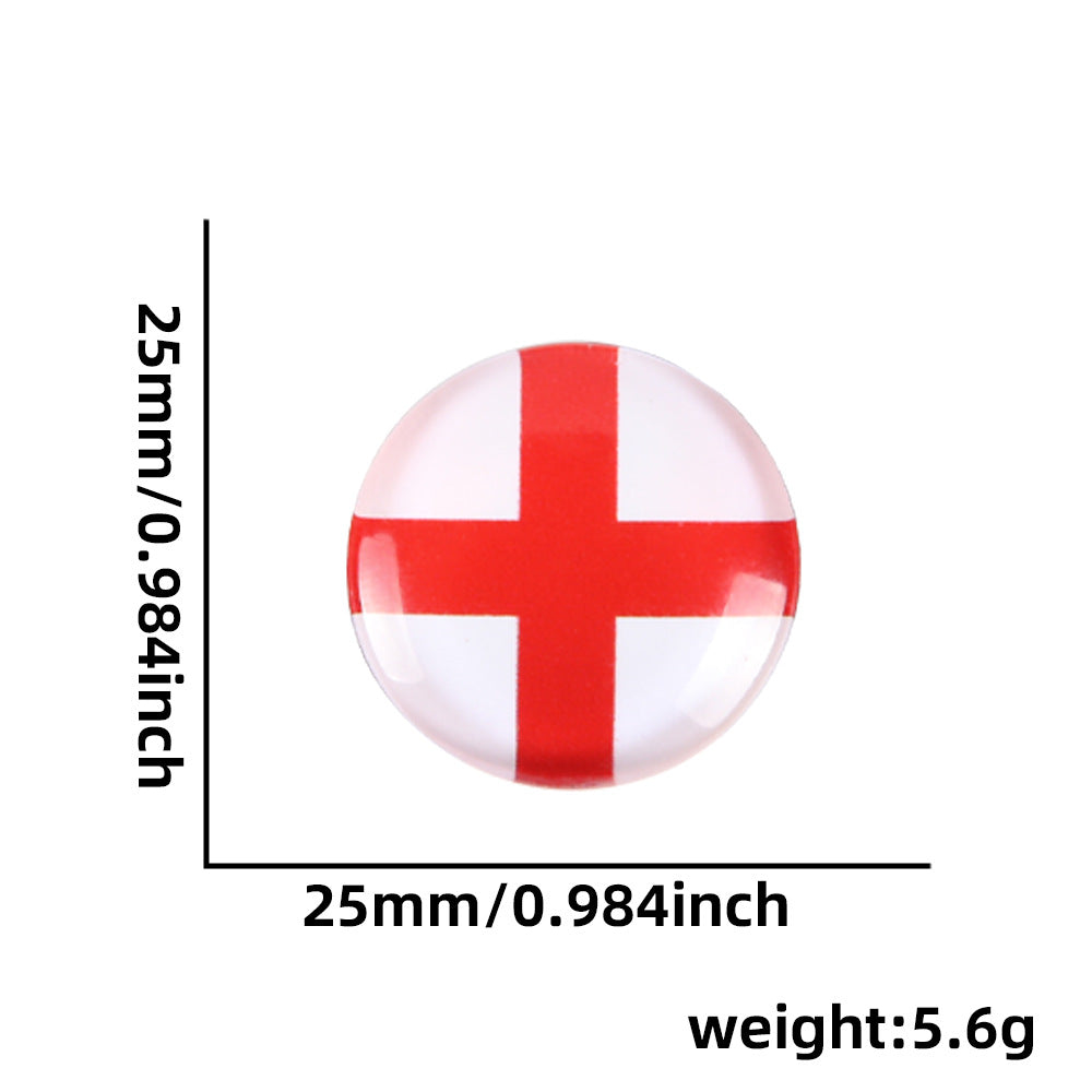 World Cup crystal brooch, football fan costume photo prop, national flag decoration badge souvenir