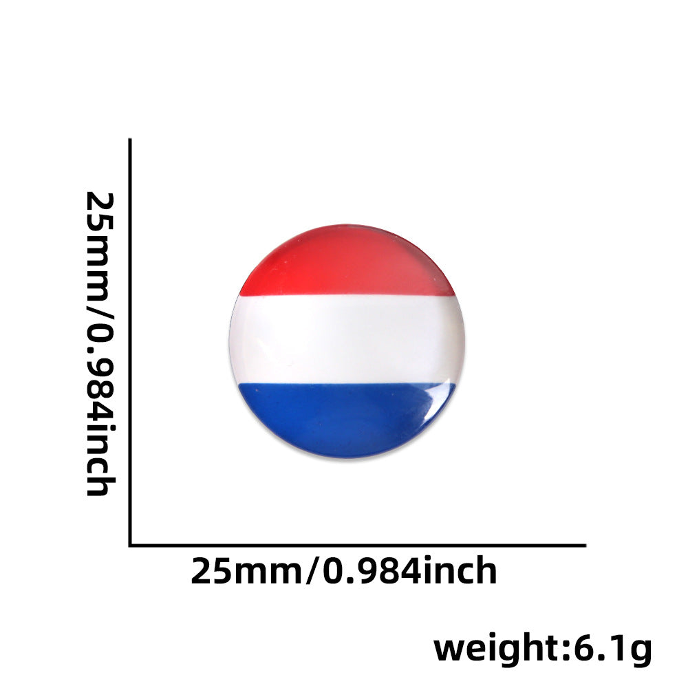 World Cup crystal brooch, football fan costume photo prop, national flag decoration badge souvenir