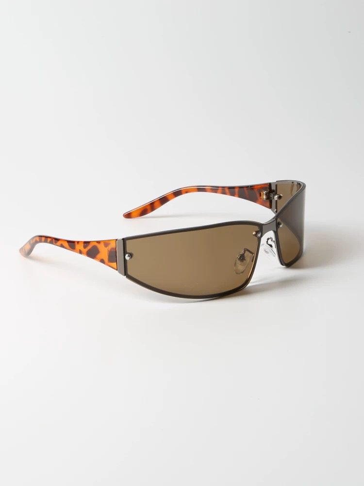 Y2K Retro Metal One-Piece Sunglasses