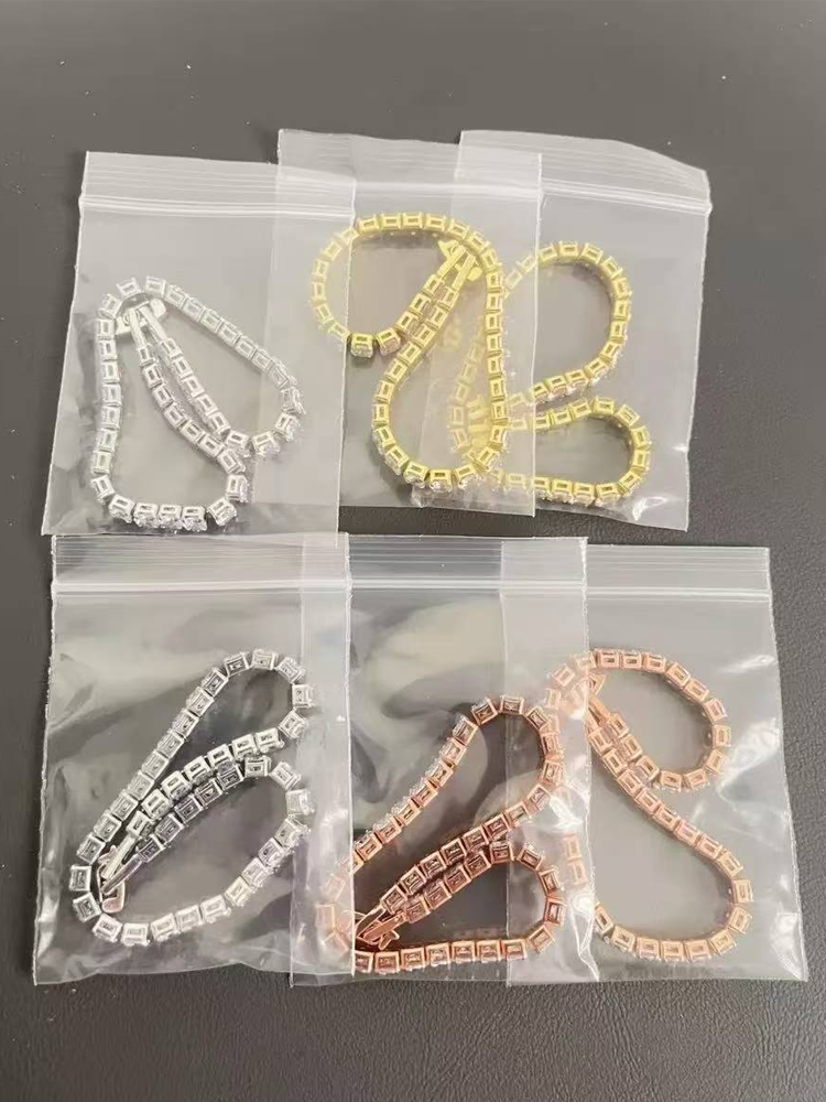 Bracelet de tennis serti de zirconiums cubiques de 4 mm, qualité standard