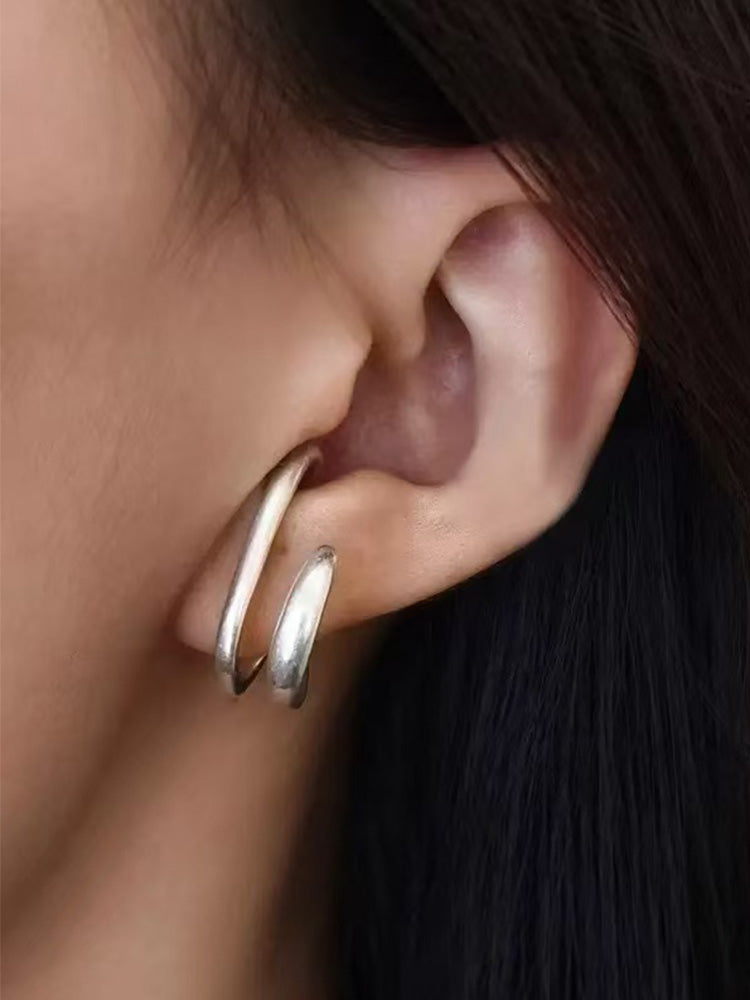 Sleek Retro Ear Cuff  Gold And Silver (No Piercing Required)