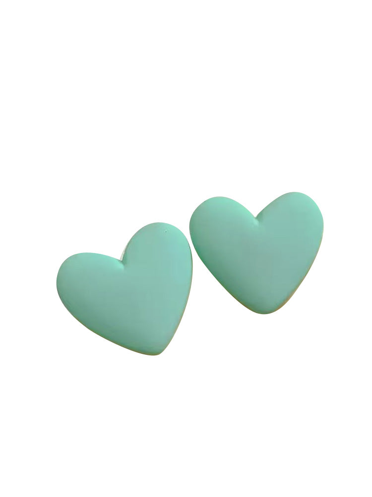 Boucles d'oreilles en acrylique colorées en forme de cœur de bonbon gélifié