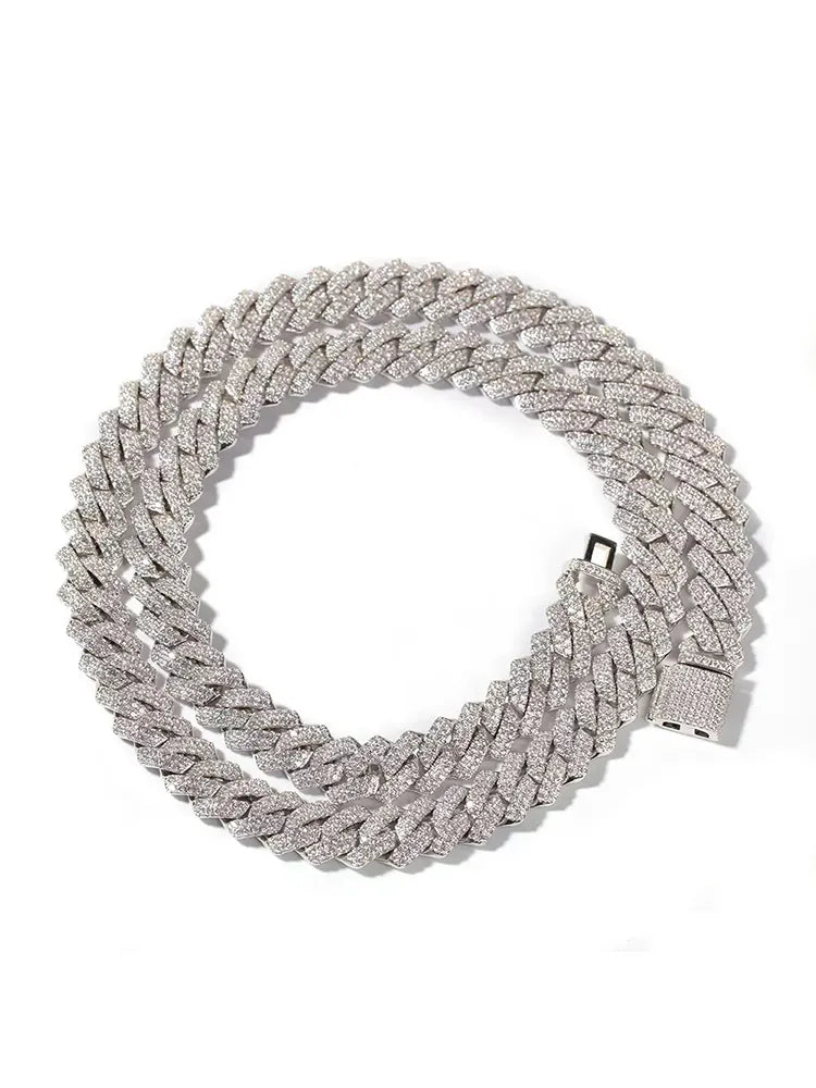 13mm Iced Out Cuban Link Chain & Bracelet Set for Men – Gold Plated Copper Hip Hop Necklace with CZ Stones, Statement Streetwear Jewelry