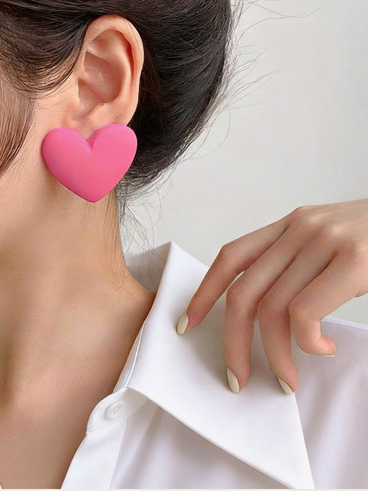 Candy Jelly Heart Acrylic Colour Earrings