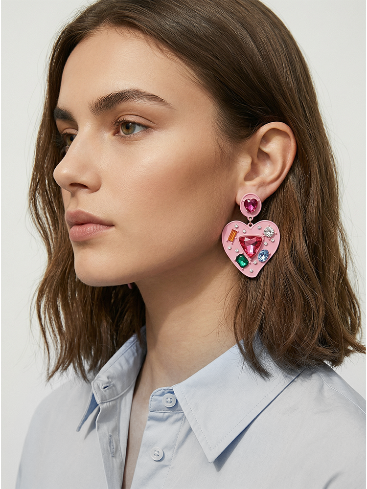 Boucles d'oreilles Pink Bingo Statement