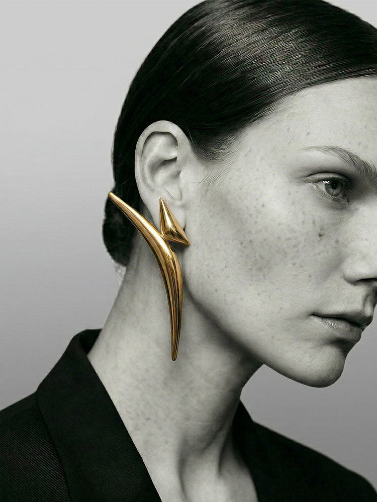 Boucles d'oreilles en métal style brutaliste