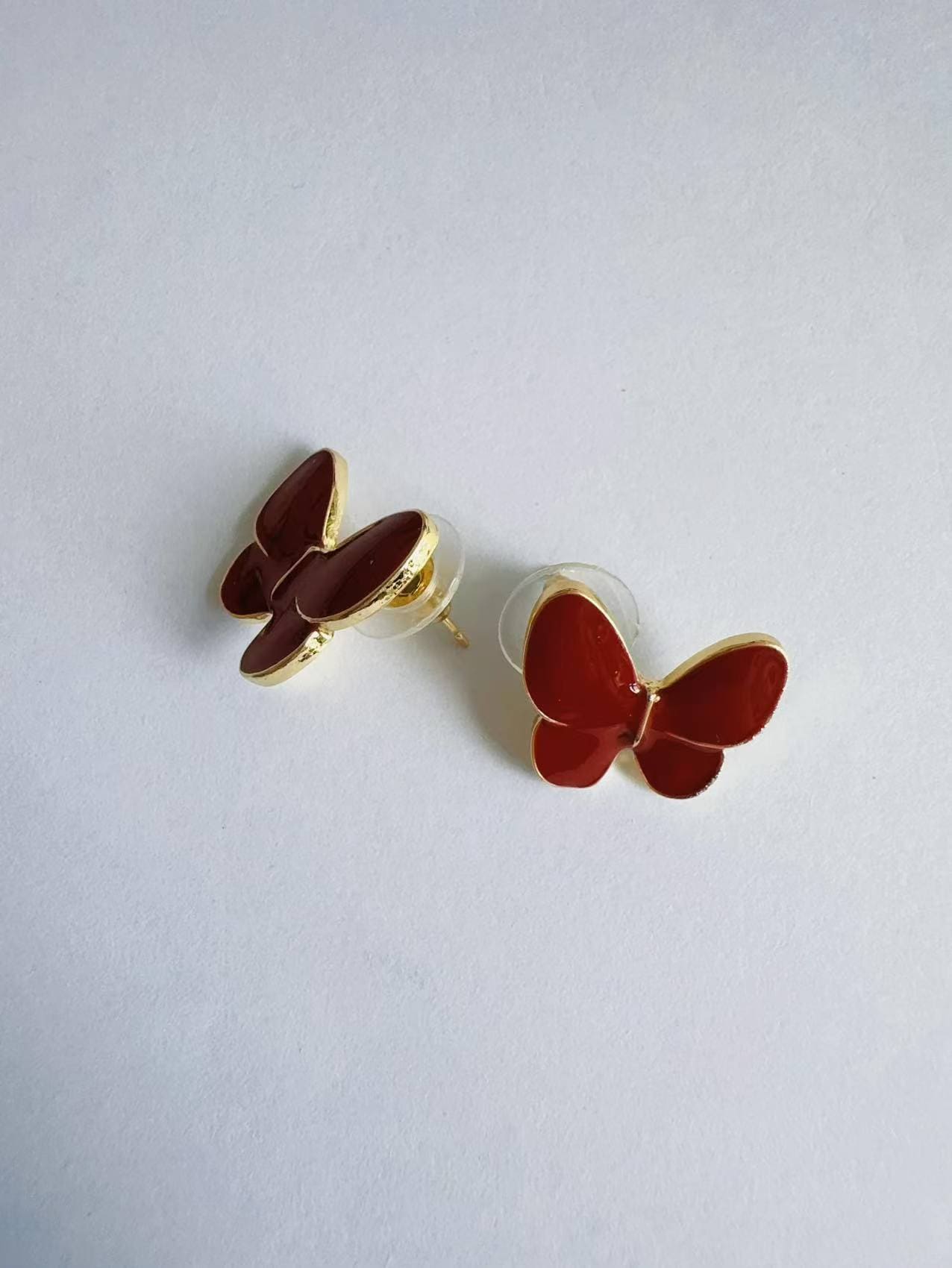 Red Studs Earrings For Lobe Piercing | Fairies Whisper