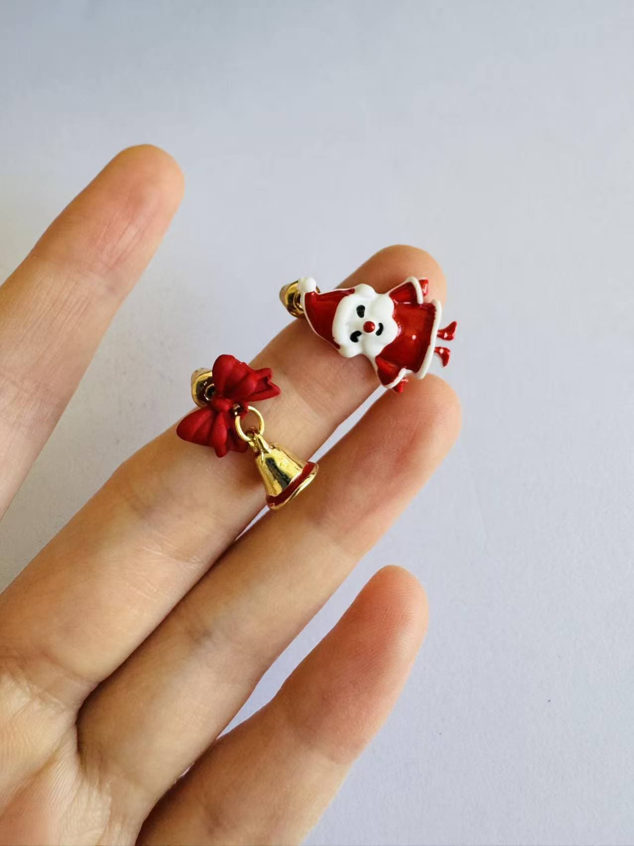 Red Studs Earrings For Lobe Piercing | Fairies Whisper