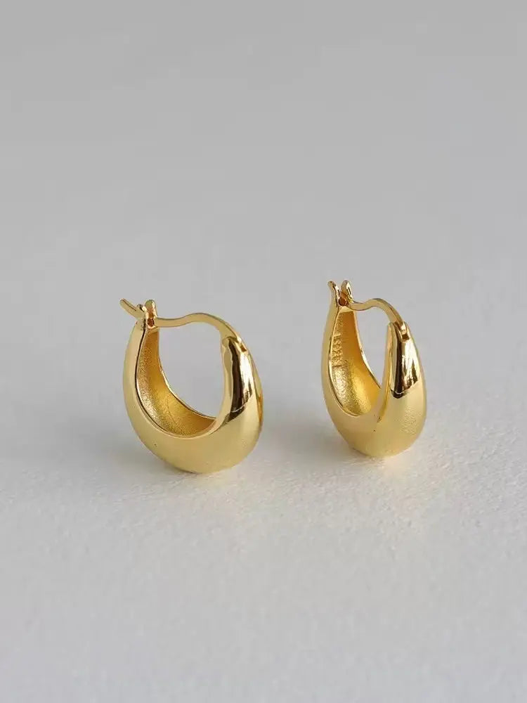 Boucles d'oreilles en forme de croissant, style parisien