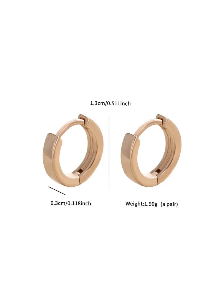 Modern Flat-Edge Huggie Hoops Earrings
