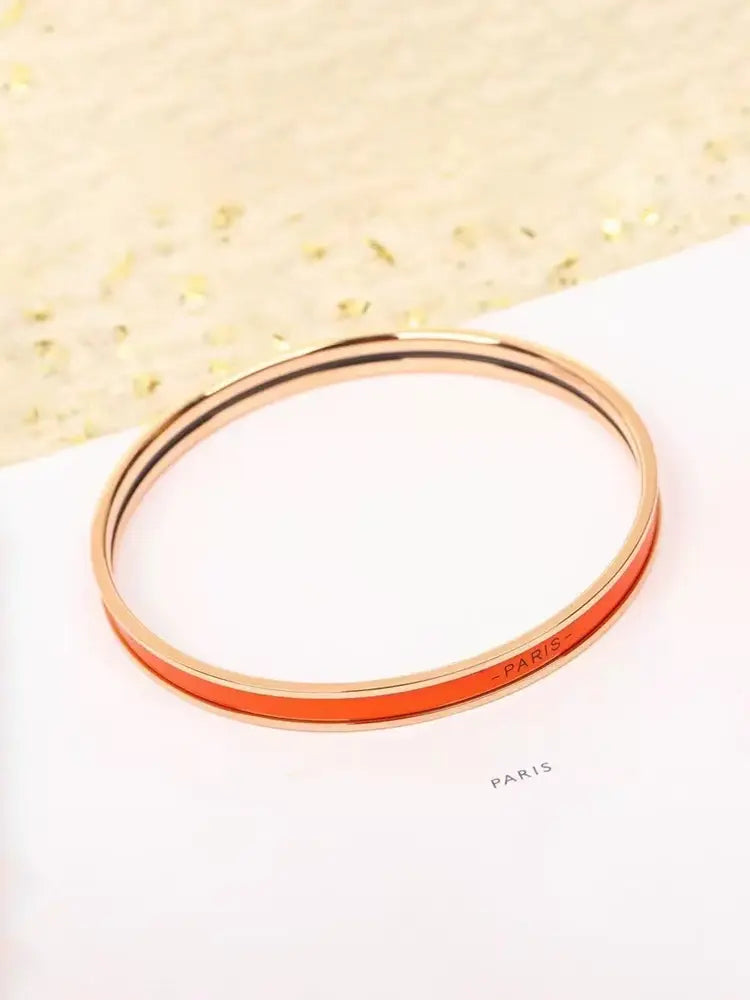 Bracelet élégant en émail aux couleurs parisiennes, qui ne se décolore pas