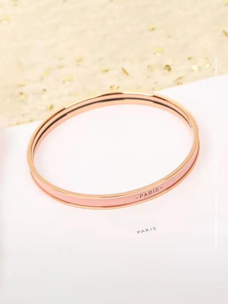 Bracelet élégant en émail aux couleurs parisiennes, qui ne se décolore pas