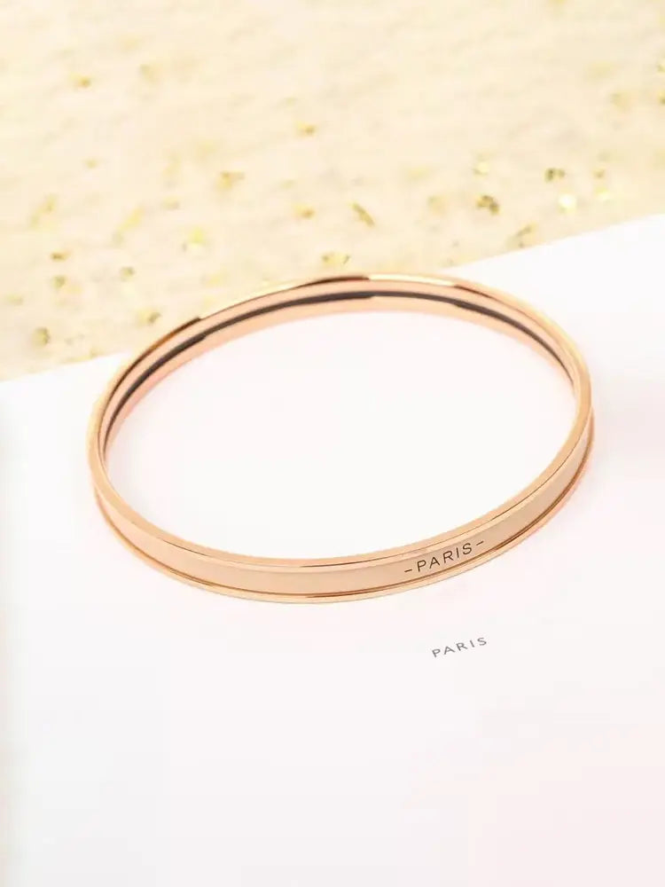 Bracelet élégant en émail aux couleurs parisiennes, qui ne se décolore pas