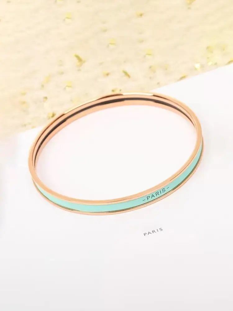 Bracelet élégant en émail aux couleurs parisiennes, qui ne se décolore pas