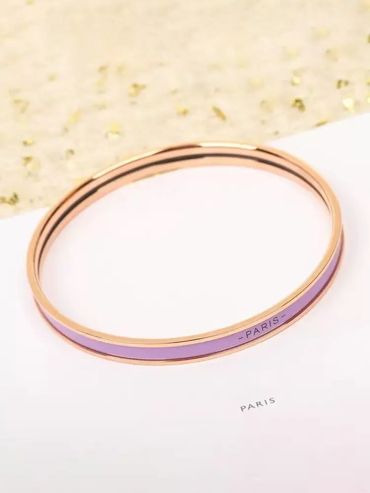 Bracelet élégant en émail aux couleurs parisiennes, qui ne se décolore pas