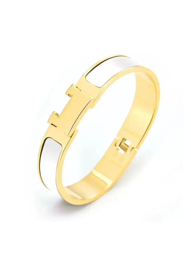 Bracelet de couple classique parisien en émail coloré de 8 mm