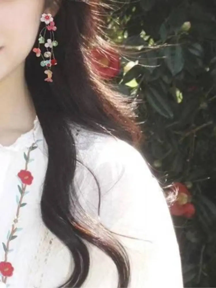 2026 Summer Beach Resort Beaded Floral Earrings