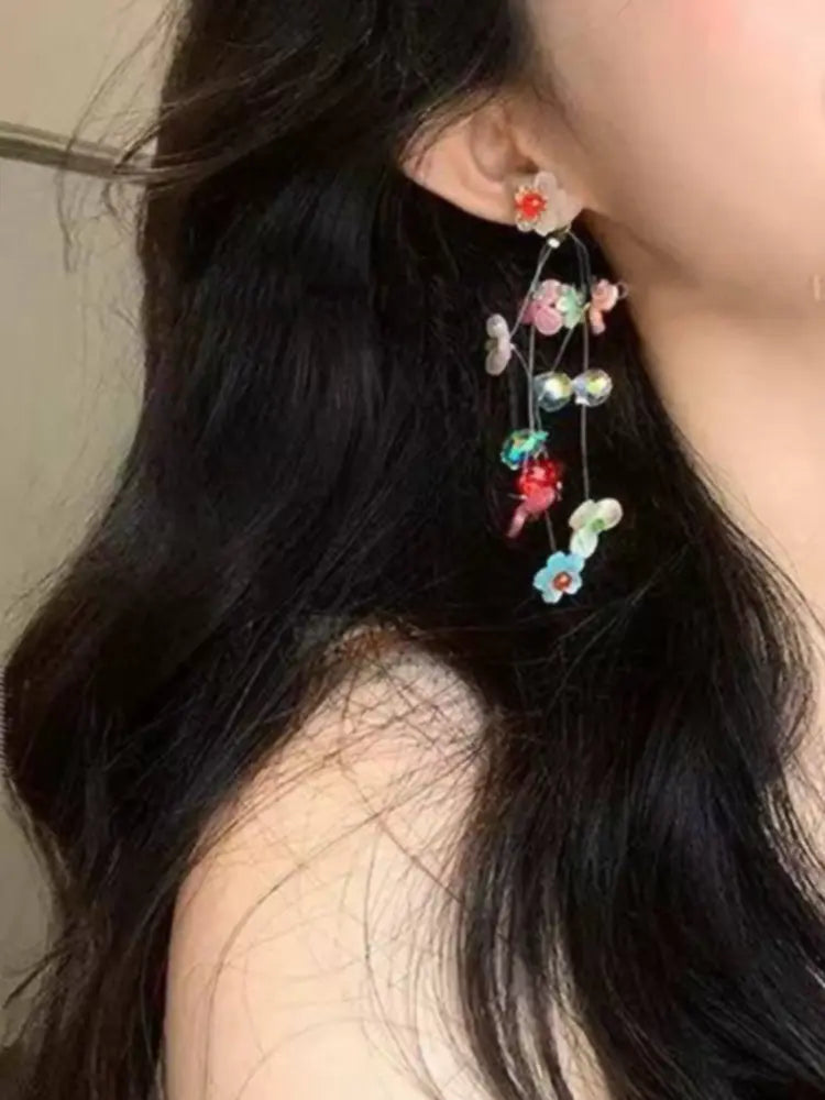 2026 Summer Beach Resort Beaded Floral Earrings