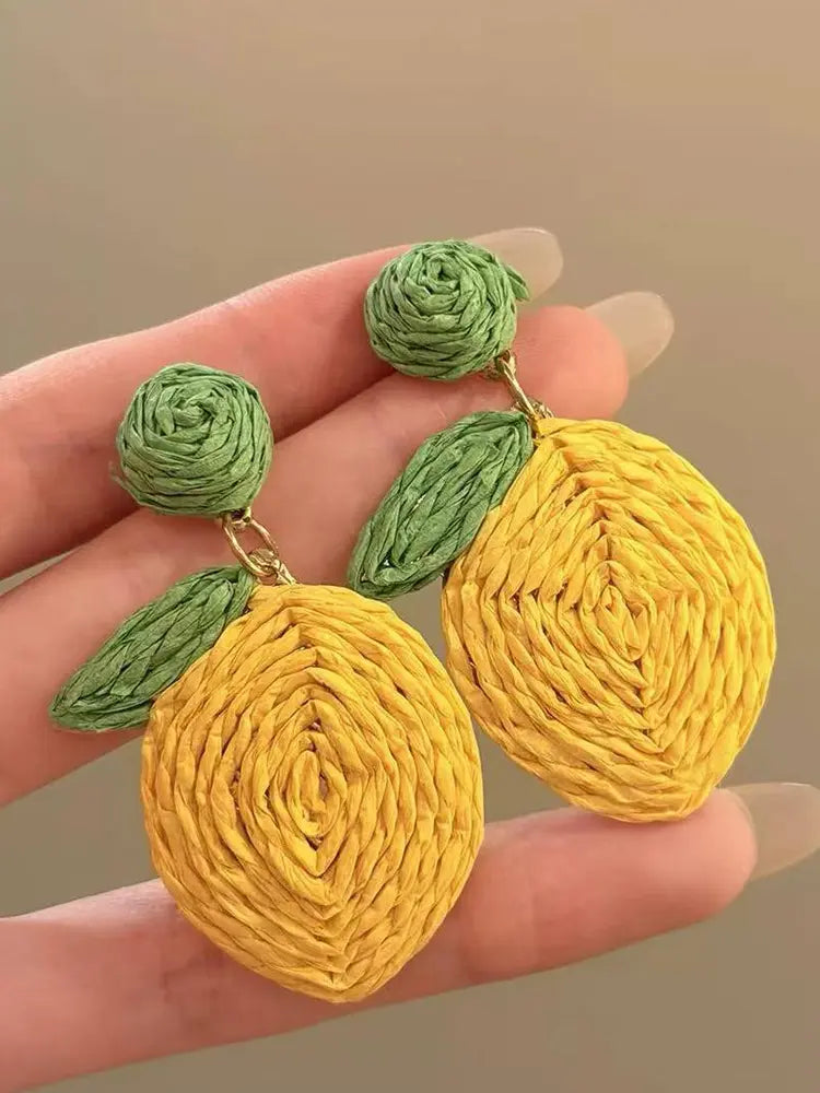 Clous tissés jaune mangue tropicale