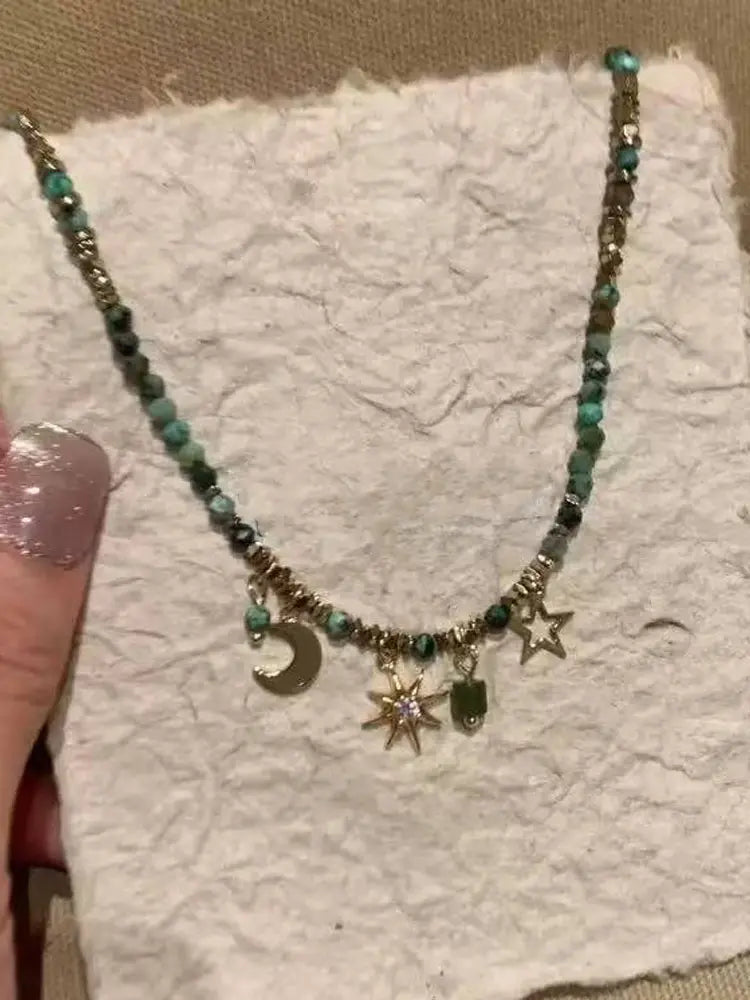 Collier ras-de-cou bohème vintage à plusieurs rangs de tournesols