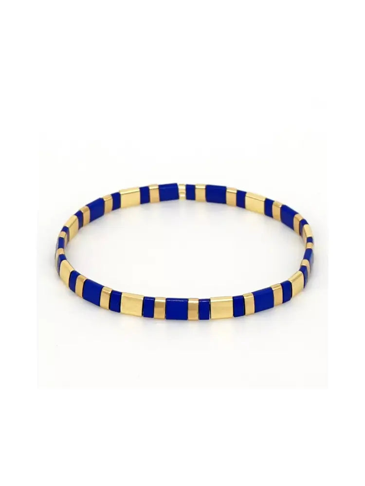 Bijoux de créateur bohème rétro ethniques à plusieurs rangs de perles bleues foncées