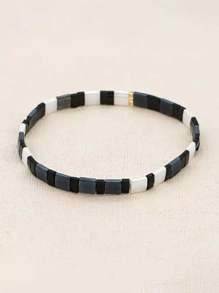 Bijoux de créateur bohème rétro ethniques à plusieurs rangs de perles bleues foncées