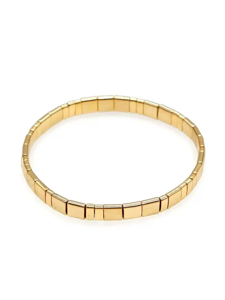 Bracelet Geometric Soul en agate multicolore à taille carrée, rose, or et blanc