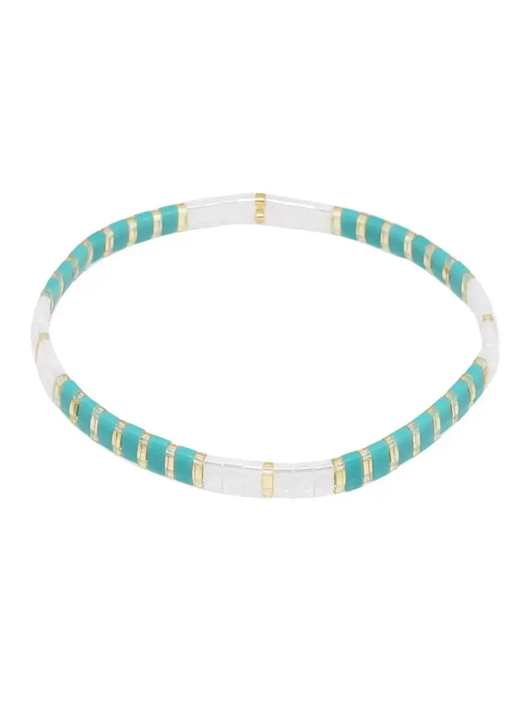 Collier d'agate multicolore à taille carrée, or bleu pur