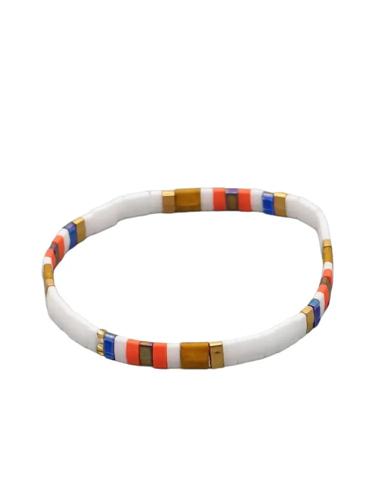 Bracelet carré coloré orange pour les vacances d'été