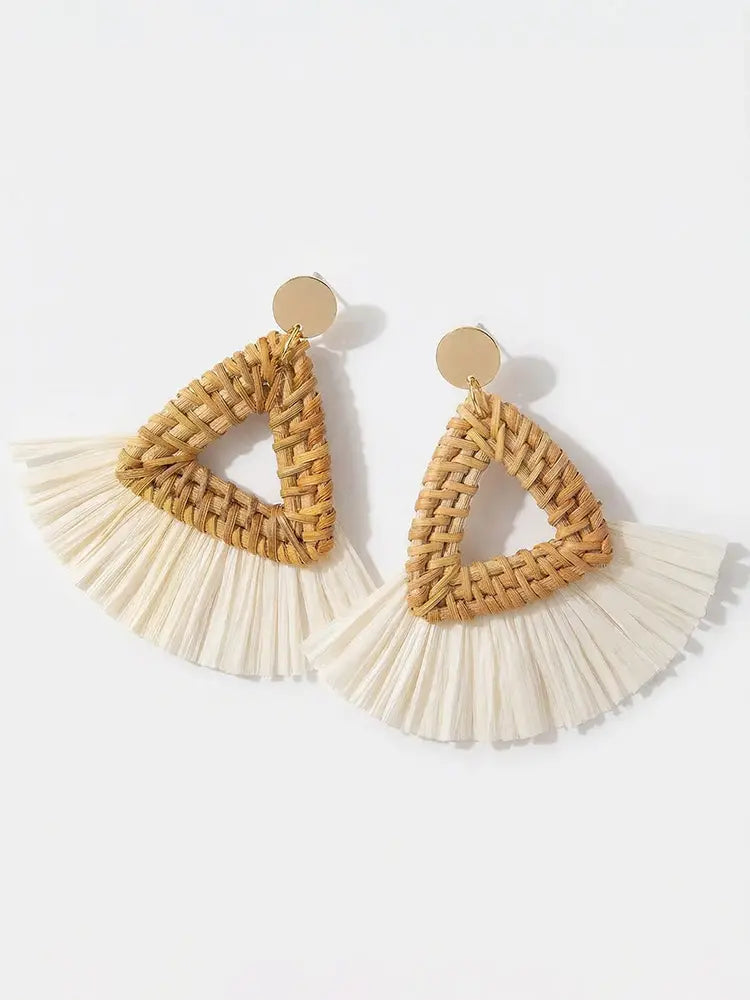Artisanal Rattan Woven Drops Earrings