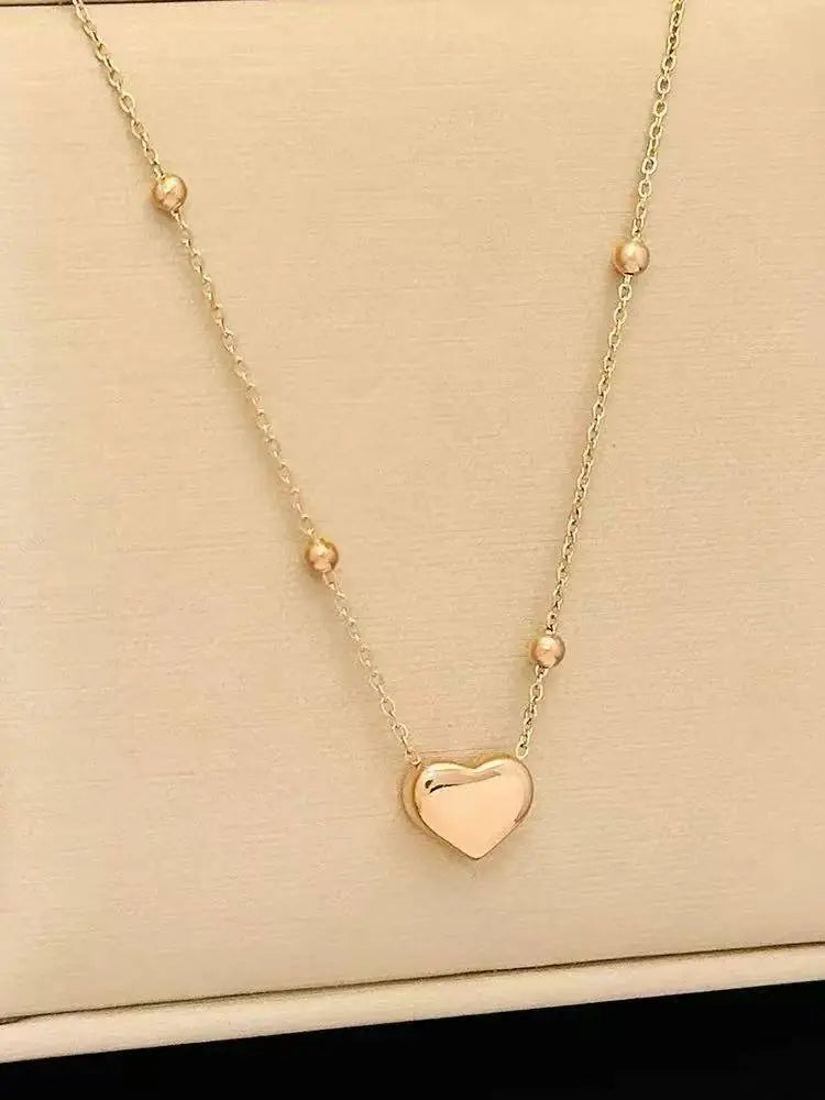 18k Gold Necklace and Earrings with Heart Designs Anklet